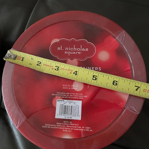 NWT SEALED Christmas Season Holiday Containers, set of 2 Stacking Containers - Picture 5 of 6